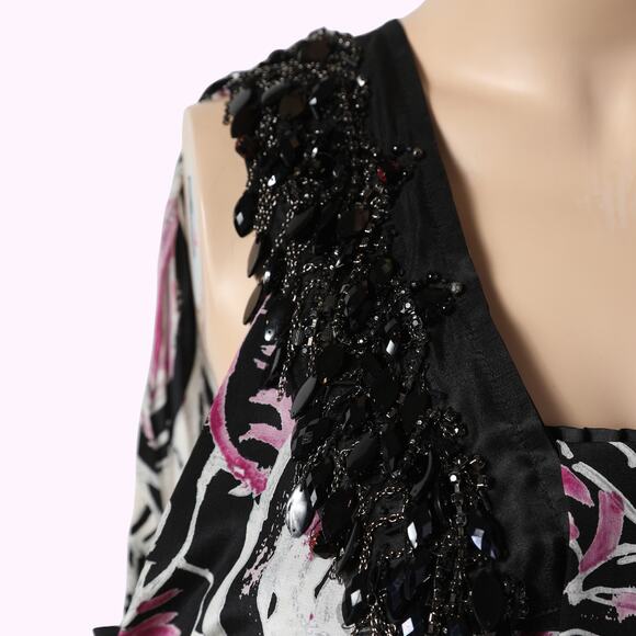 ROBERT RODRIGUEZ Floral Print Mini Silk Dress - Picture 4 of 8